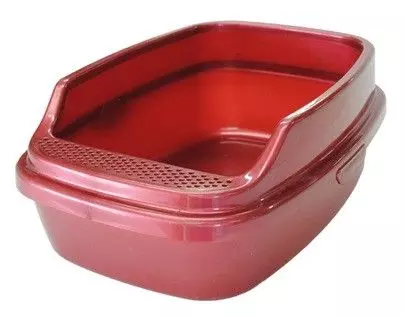 Туалет Homecat De Luxe 53х39х23см с бортиком красный перламутр