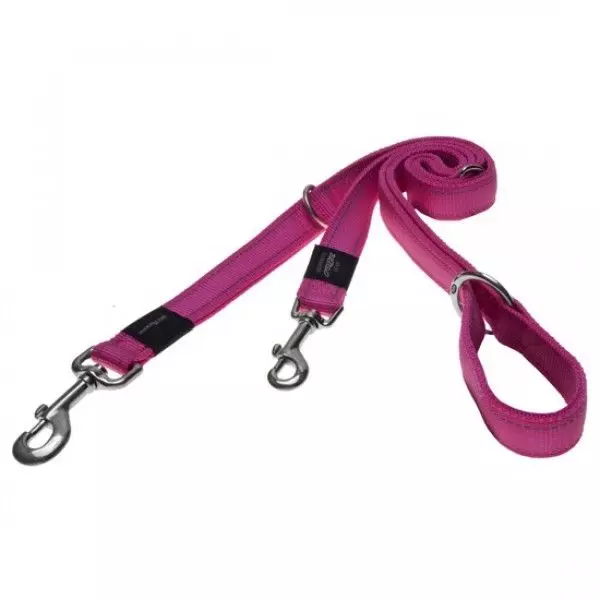 Поводок-перестежка для собак Rogz серия "Utility", размер XL, ширина 2,5 см, длина 1-1,3-1,6м, розовый