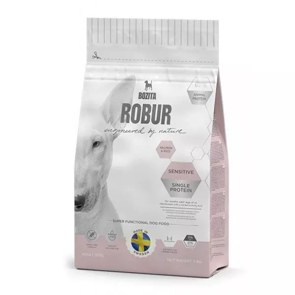 Сухой корм для взрослых собак Bozita Robur с нормальным уровнем активности и чувствительным пищеварением с лососем 12,5кг
