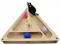 Игровой трек для кошек GoSi Треугольник с шариками с игрушкой на пружине, 07338 