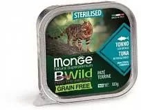 Консервы для кошек Monge Cat Bwild Graifree из тунца с овощами 100 г