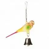 Игрушка для птиц Трикси Попугай с колокольчиком 9см пластиковый 5309