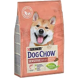 Сухой корм для взрослых собак с чувствительным пищеварением Дог Чау Сенситив лосось/рис 14 кг (дефект 10-20 см)