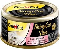 Консервы для кошек GimCat ShinyCat Filet из цыпленка с креветками 70 г